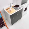 Lavatoio 80x60x86h Cm Con Cesto Portabiancheria Antracite Twist Colavene -Vendite Ediliamo lavatoio 80x60x86h cm con cesto portabiancheria antracite twist colavene