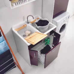 Lavatoio 80x60x86h Cm Con Cesto Portabiancheria Antracite Twist Colavene -Vendite Ediliamo lavatoio 80x60x86h cm con cesto portabiancheria antracite twist colavene 6