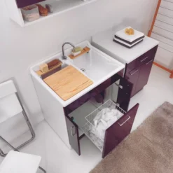 Lavatoio 80x60x86h Cm Con Cesto Portabiancheria Antracite Twist Colavene -Vendite Ediliamo lavatoio 80x60x86h cm con cesto portabiancheria antracite twist colavene 9