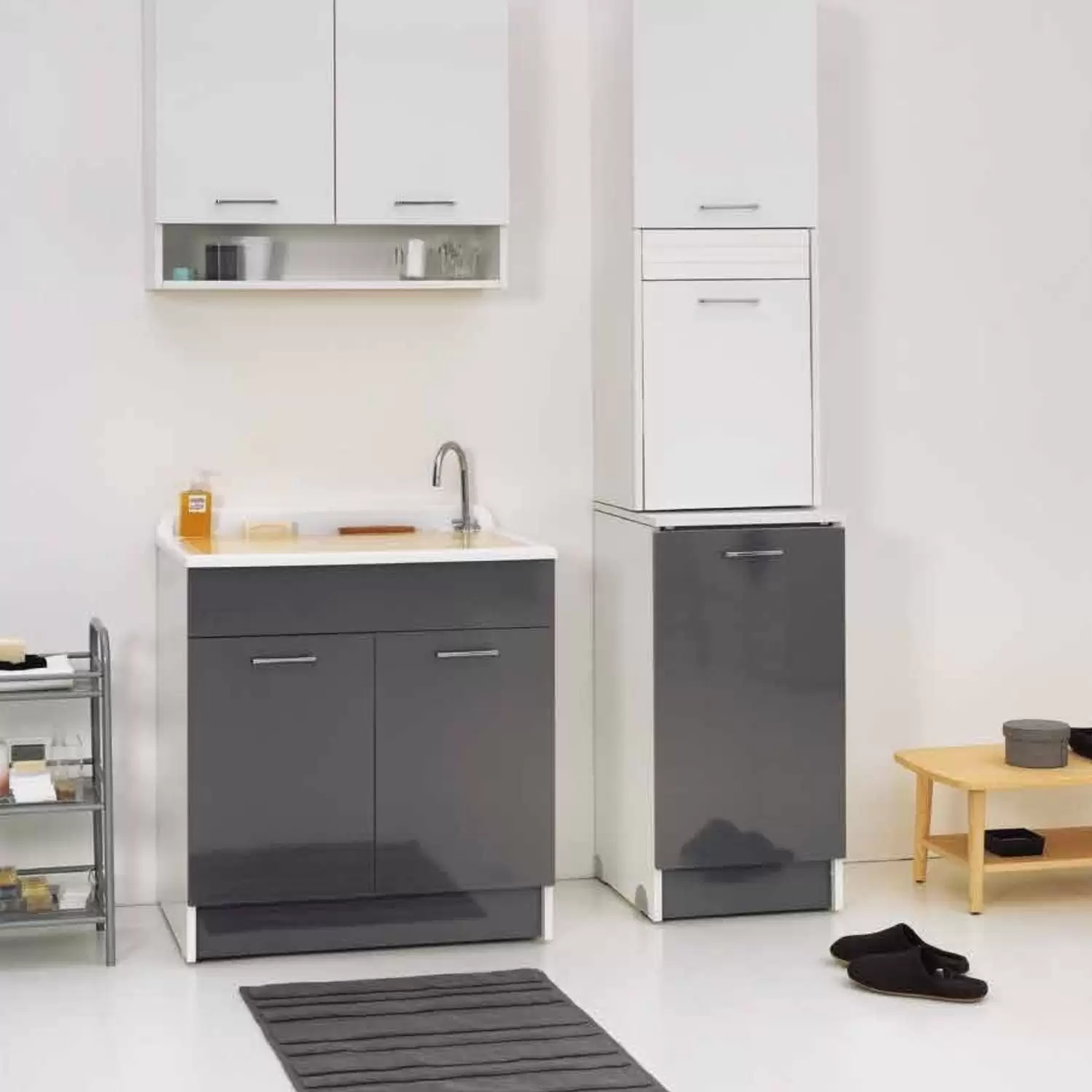 Lavatoio 80x60x86h Cm Con Cesto Portabiancheria Melanzana Twist Max Colavene 7 Lavatoio 80x60x86h Cm Con Cesto Portabiancheria Melanzana Twist Max Colavene - immagine 7