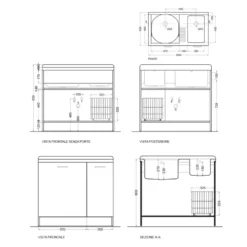 Lavatoio Con Cesto Portabiancheria 100x55x89h Cm Melanzana Lucido Active Wash Colavene -Vendite Ediliamo lavatoio con cesto portabiancheria 100x55x89h cm melanzana lucido active wash colavene 4