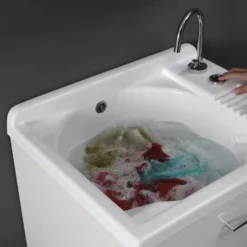 Lavatoio Con Cesto Portabiancheria 65x55x89h Cm Melanzana Lucido Active Wash Colavene -Vendite Ediliamo lavatoio con cesto portabiancheria 65x55x89h cm melanzana lucido active wash colavene 2