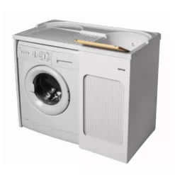 Lavatoio Con Coprilavatrice 106x60x89h Cm Con Vasca A DX Lavacril Colavene Bianco