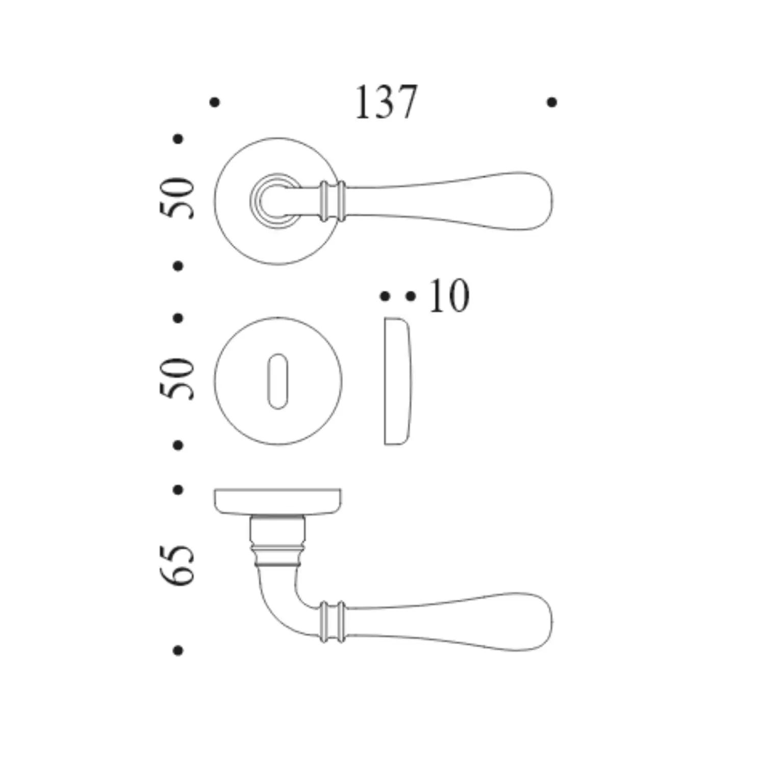 Maniglia Porta Cromo Ida Colombo 2 Maniglia Porta Cromo Ida Colombo - immagine 2