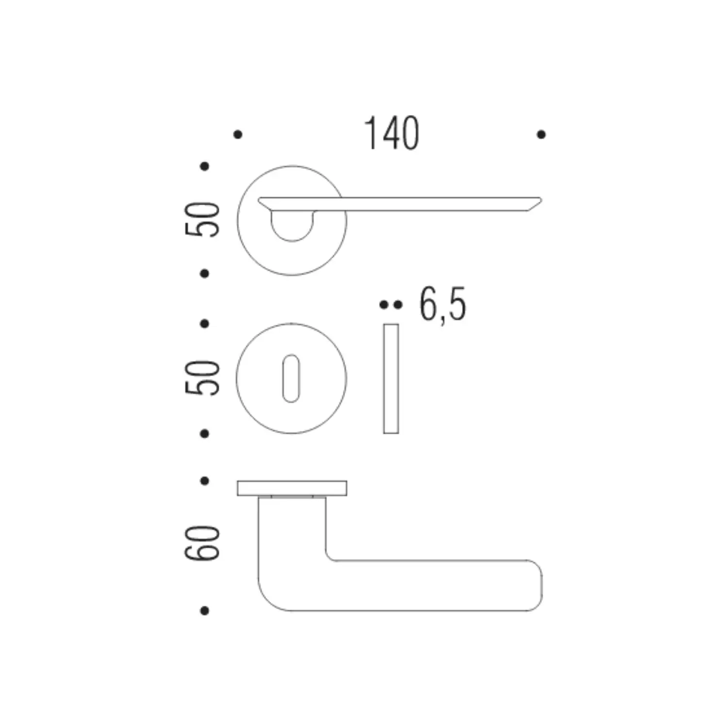 Maniglia Porta Cromo Slim Colombo 2 Maniglia Porta Cromo Slim Colombo - immagine 2