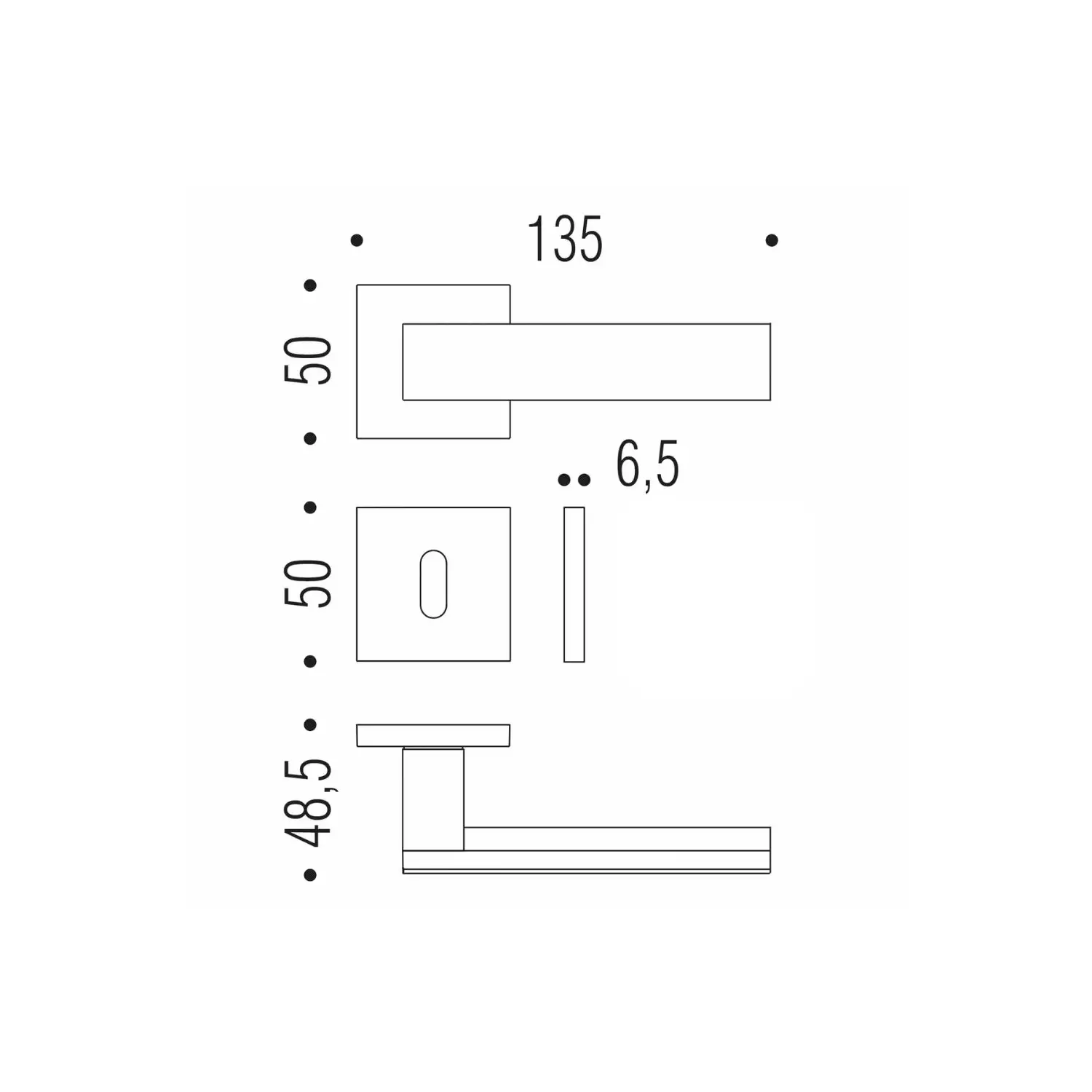 Maniglia Porta CROMO/NEROMAT LC91R ALBA Colombo 2 Maniglia Porta CROMO/NEROMAT LC91R ALBA Colombo - immagine 2