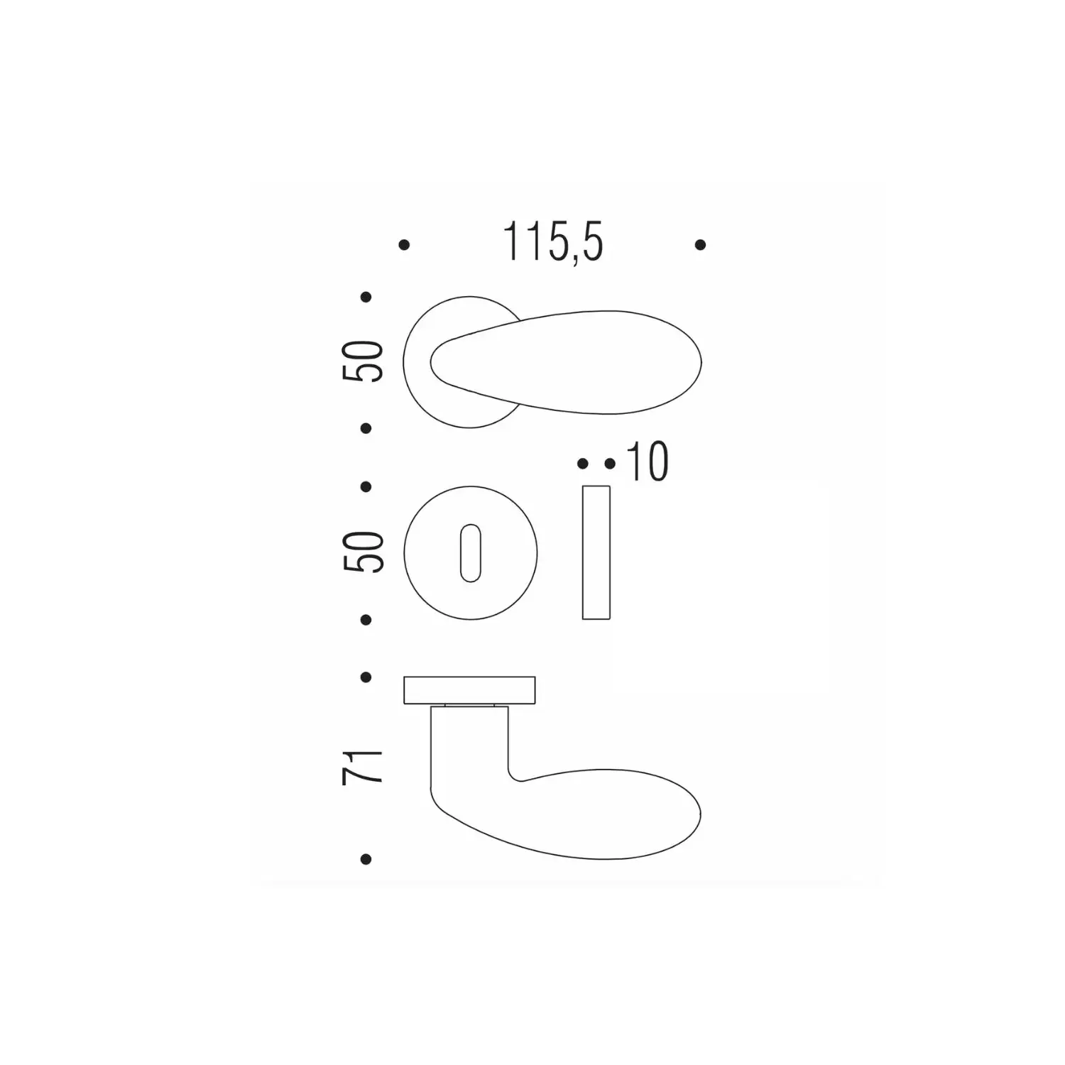 Maniglia Porta GOLD LC45R HPS DROP Colombo 3 Maniglia Porta GOLD LC45R HPS DROP Colombo - immagine 3