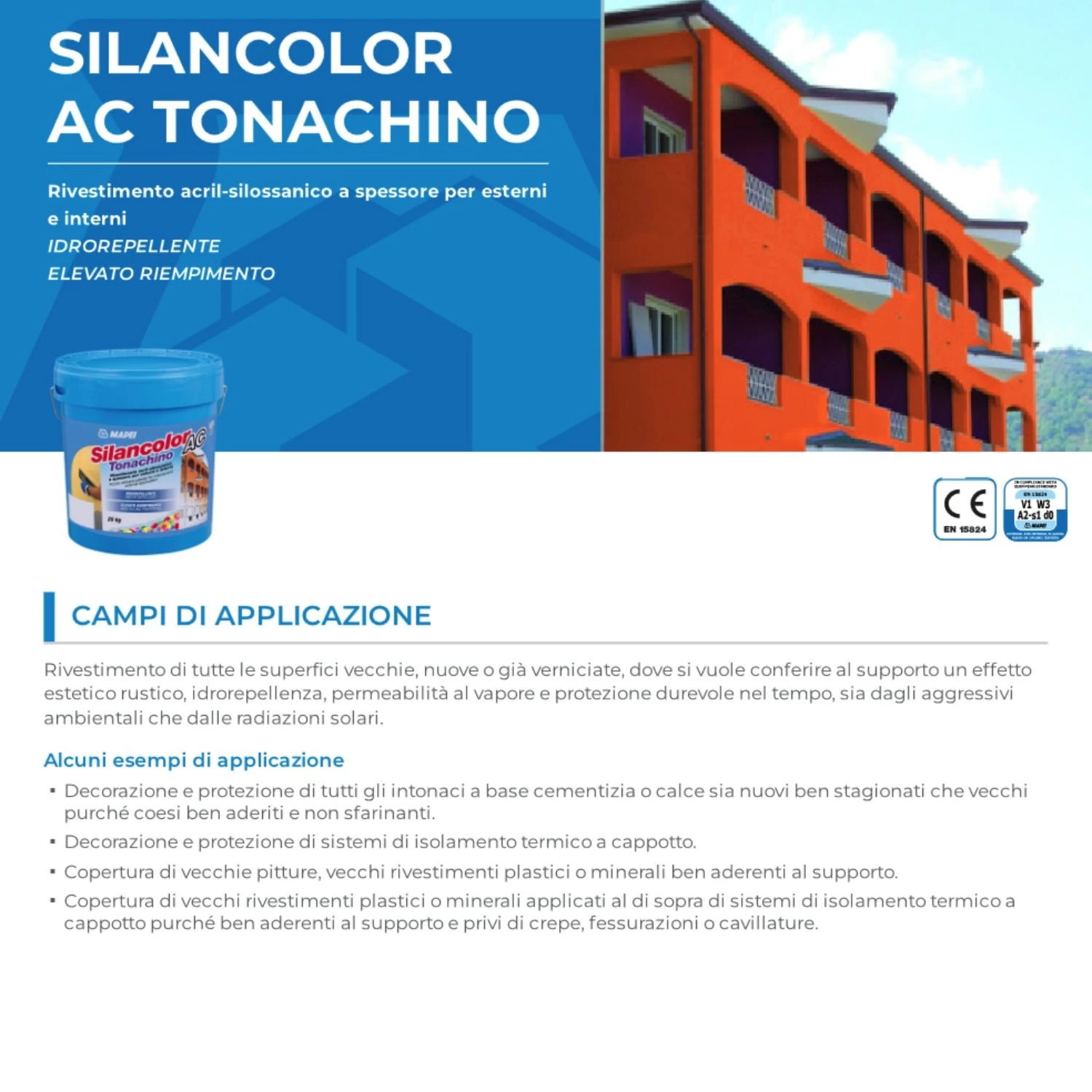 Silancolor AC Tonachino Mapei - Rivestimento Acrilsilossanico 2 Silancolor AC Tonachino Mapei - Rivestimento Acrilsilossanico - immagine 2