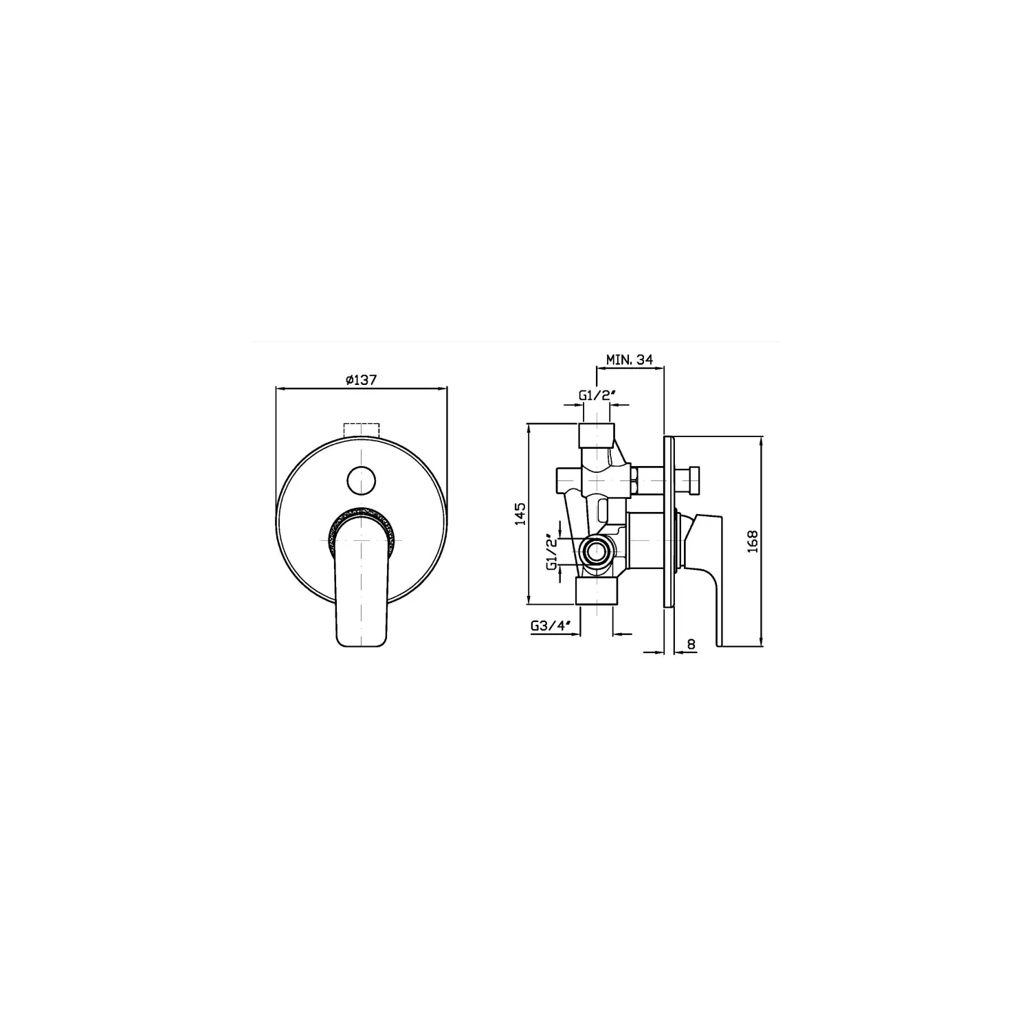 Miscelatore Ad Incasso Cromato ZWN134 Wind Zucchetti 2 Miscelatore Ad Incasso Cromato ZWN134 Wind Zucchetti - immagine 2