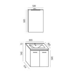 Mobile Bagno 60x46 Cm Sospeso Levi Mobili | Completo -Vendite Ediliamo mobile bagno 60x46 cm sospeso levi mobili completo 2