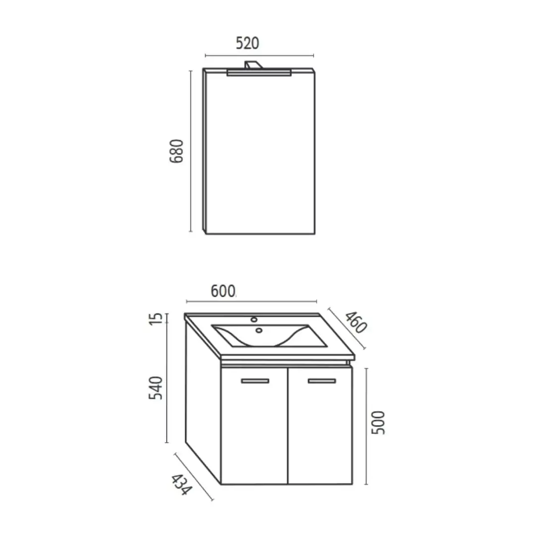 Mobile Bagno 75x46 Cm Sospeso Levi Mobili | Completo 3 Mobile Bagno 75x46 Cm Sospeso Levi Mobili | Completo - immagine 3