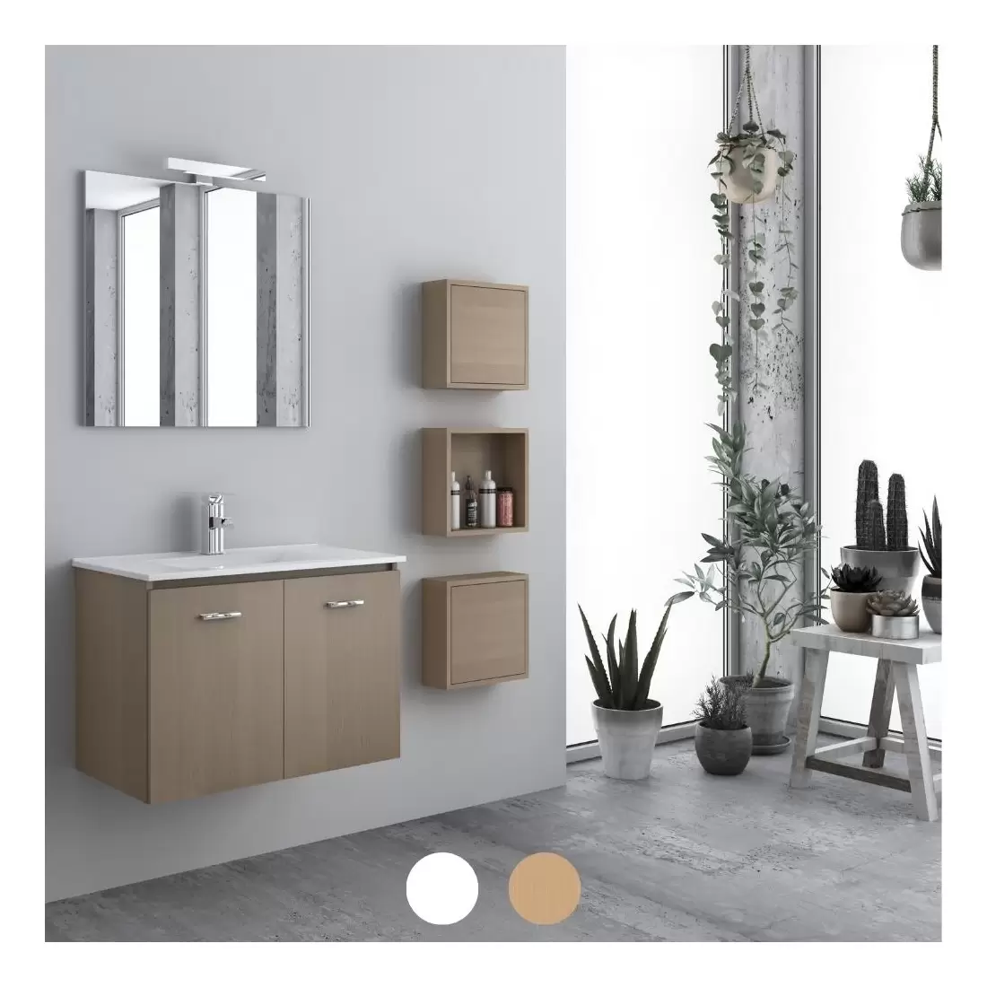 Mobile Bagno 75x46 Cm Sospeso Levi Mobili | Completo 1 Mobile Bagno 75x46 Cm Sospeso Levi Mobili | Completo