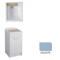 Mobile Con Lavatoio 45x60x86h Cm Apertura Anta A DX Celeste Swash Colavene -Vendite Ediliamo mobile con lavatoio 45x60x86h cm apertura anta a dx celeste swash colavene 3