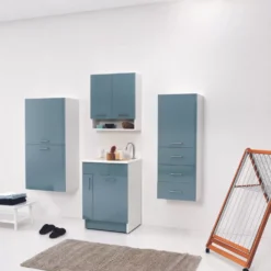 Mobile Con Lavatoio 45x60x86h Cm Apertura Anta A DX Celeste Swash Colavene -Vendite Ediliamo mobile con lavatoio 45x60x86h cm apertura anta a dx celeste swash colavene 4