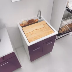 Mobile Con Lavatoio 50x45x86h Cm Doppia Anta Melanzana Swash Colavene -Vendite Ediliamo mobile con lavatoio 50x45x86h cm doppia anta melanzana swash colavene 4