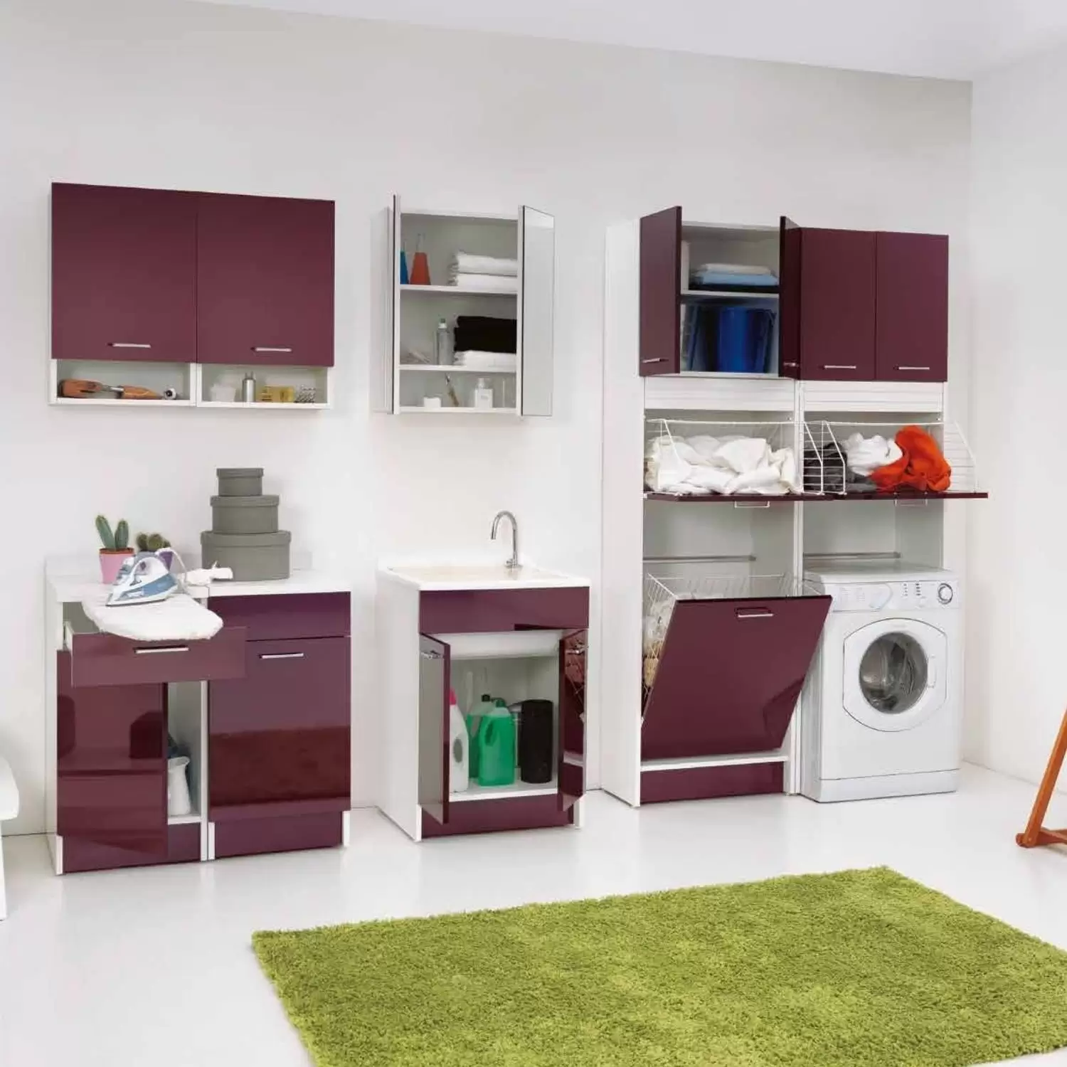 Mobile Con Lavatoio 60x60x86h Cm Doppia Anta Melanzana Swash Colavene 7 Mobile Con Lavatoio 60x60x86h Cm Doppia Anta Melanzana Swash Colavene - immagine 7