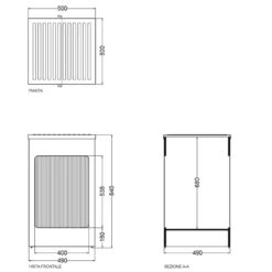 Mobile Contenitore 50x50x84h Cm Con Serranda Nero Lavacril Box Colavene