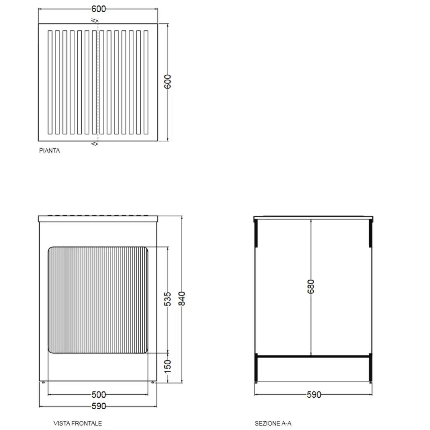 Mobile Contenitore 60x60x84h Cm Con Serranda Grigio Lavacril Box Colavene 2 Mobile Contenitore 60x60x84h Cm Con Serranda Grigio Lavacril Box Colavene - immagine 2