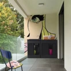 Mobile Contenitore 75x50x84h Cm Con Serranda Nero Lavacril Box Colavene -Vendite Ediliamo mobile contenitore 75x50x84h cm con serranda nero lavacril box colavene 1