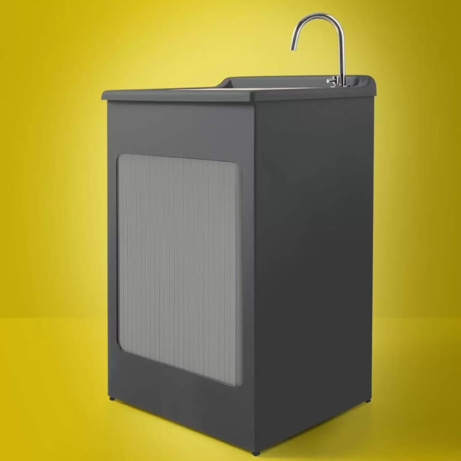 Mobile Lavatoio 50x50x87h Cm Con Vasca Lavacril Colavene Grigio 2 Mobile Lavatoio 50x50x87h Cm Con Vasca Lavacril Colavene Grigio - immagine 2