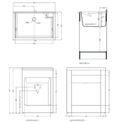 Mobile Lavatoio 75x50x87h Cm Con Vasca Lavacril Colavene Nero