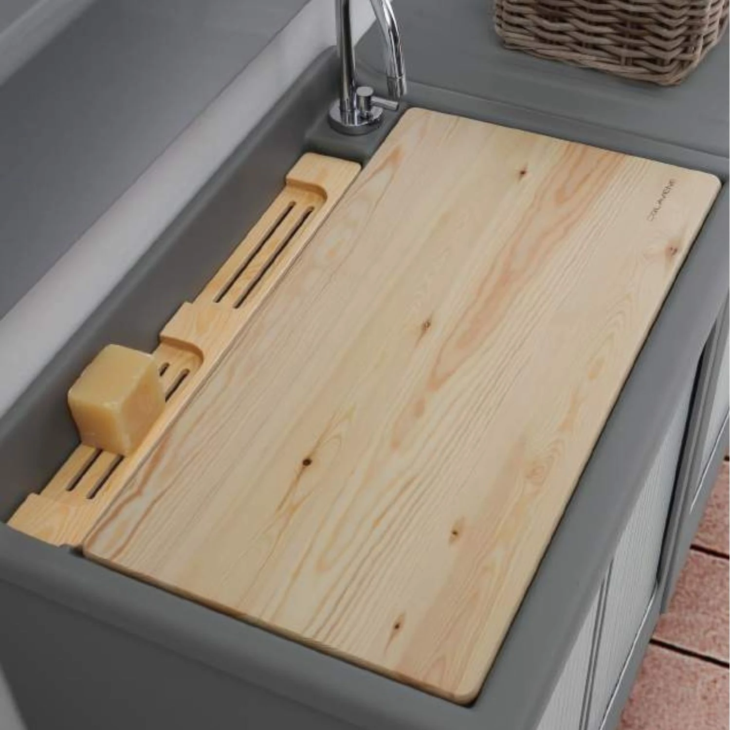 Mobile Lavatoio 75x50x87h Cm Con Vasca Lavacril Colavene Nero 6 Mobile Lavatoio 75x50x87h Cm Con Vasca Lavacril Colavene Nero - immagine 6