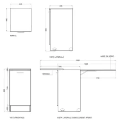 Mobile Movibile Con Asse Da Stiro Estraibile 45x50x90h Antracite Lucido Colavene -Vendite Ediliamo mobile movibile con asse da stiro estraibile 45x50x90h antracite lucido colavene 2