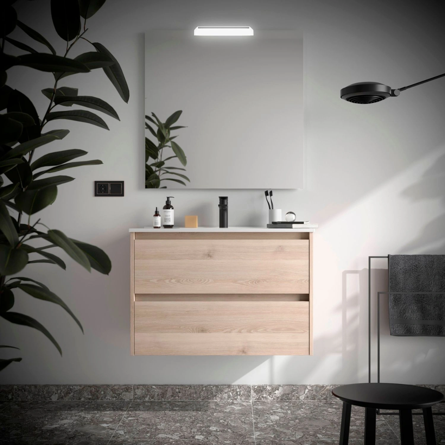 Mobile Sospeso Bagno Bianco Lucido 80x54cm Noja 800 Salgar | Competo 3 Mobile Sospeso Bagno Bianco Lucido 80x54cm Noja 800 Salgar | Competo - immagine 3