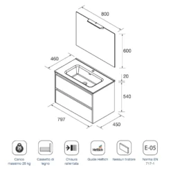 Mobile Sospeso Bagno Classic 80x54cm Noja 800 Salgar | Competo -Vendite Ediliamo mobile sospeso bagno classic 80x54cm noja 800 salgar competo 4
