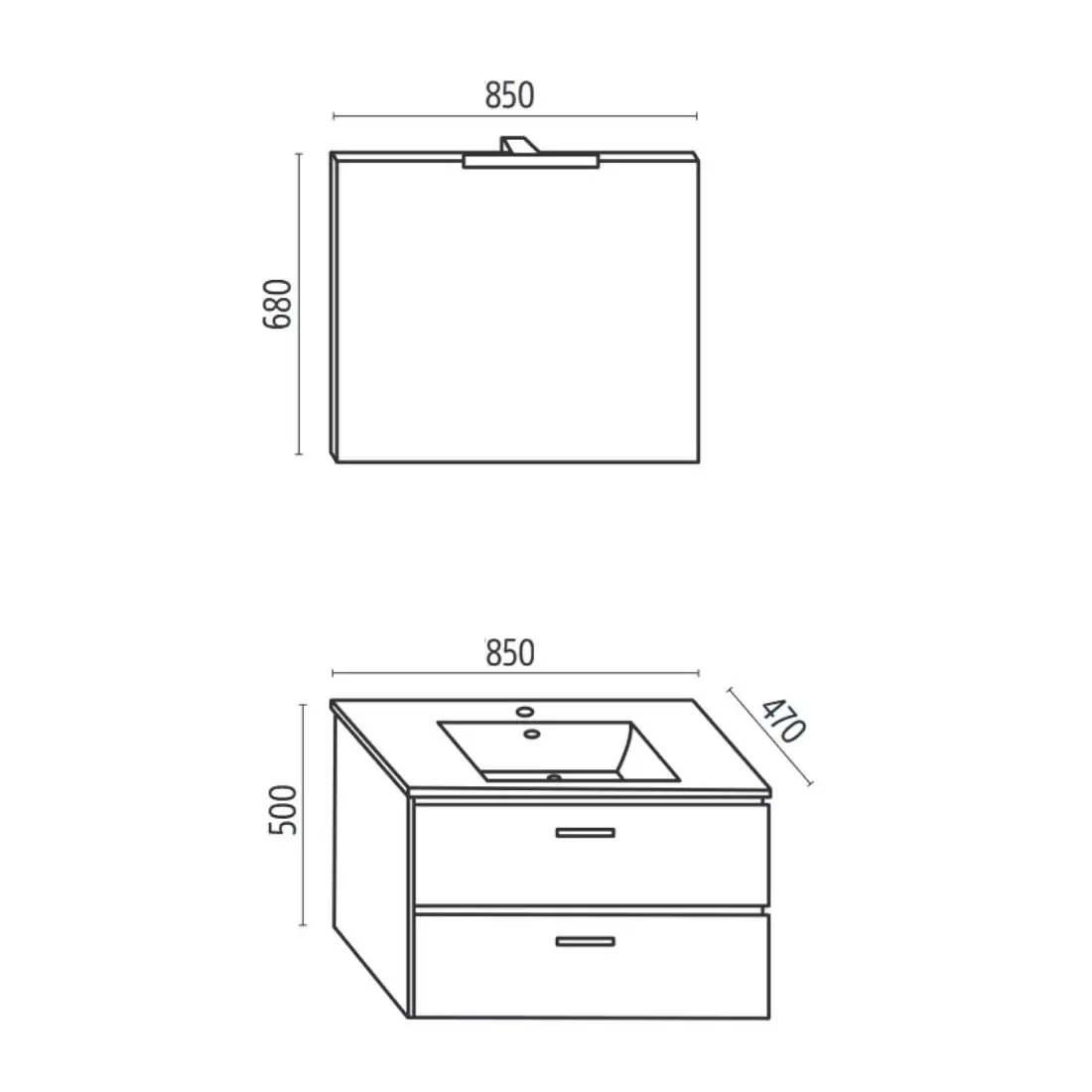 Mobile Sospeso Per Bagno 85x47 Cm Levi Mobili | Completo 3 Mobile Sospeso Per Bagno 85x47 Cm Levi Mobili | Completo - immagine 3