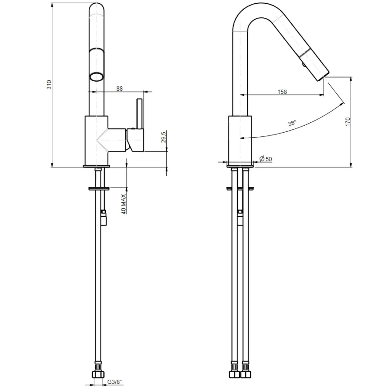 Miscelatore Monocomando Bocca Girevole Con Piletta Push Frattini 2 Miscelatore Monocomando Bocca Girevole Con Piletta Push Frattini - immagine 2