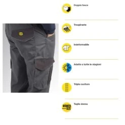 Pantaloni Da Lavoro DIADORA Staff Cargo Grigio -Vendite Ediliamo pantaloni da lavoro diadora staff cargo grigio 6