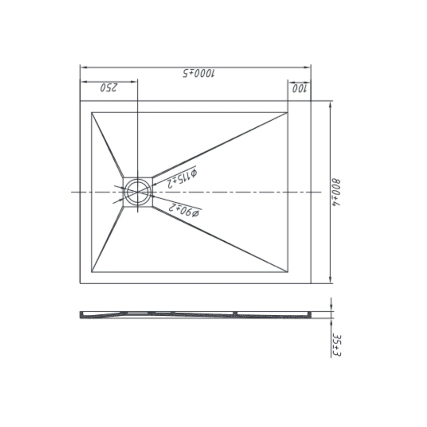 Piatto Doccia 100x80 Cm Antracite Como 7 Piatto Doccia 100x80 Cm Antracite Como - immagine 7