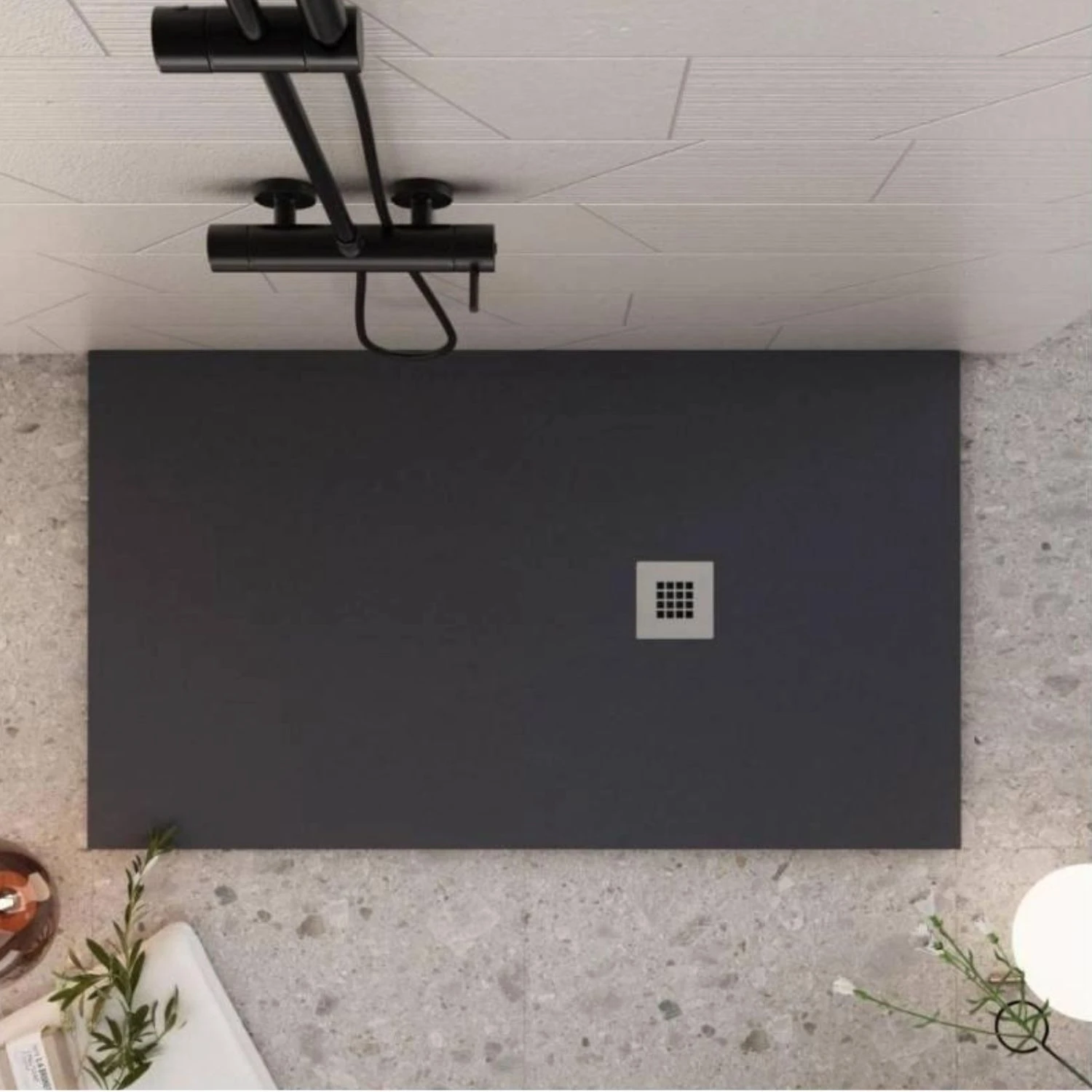 Piatto Doccia 150x80 Cm Antracite Como 4 Piatto Doccia 150x80 Cm Antracite Como - immagine 4