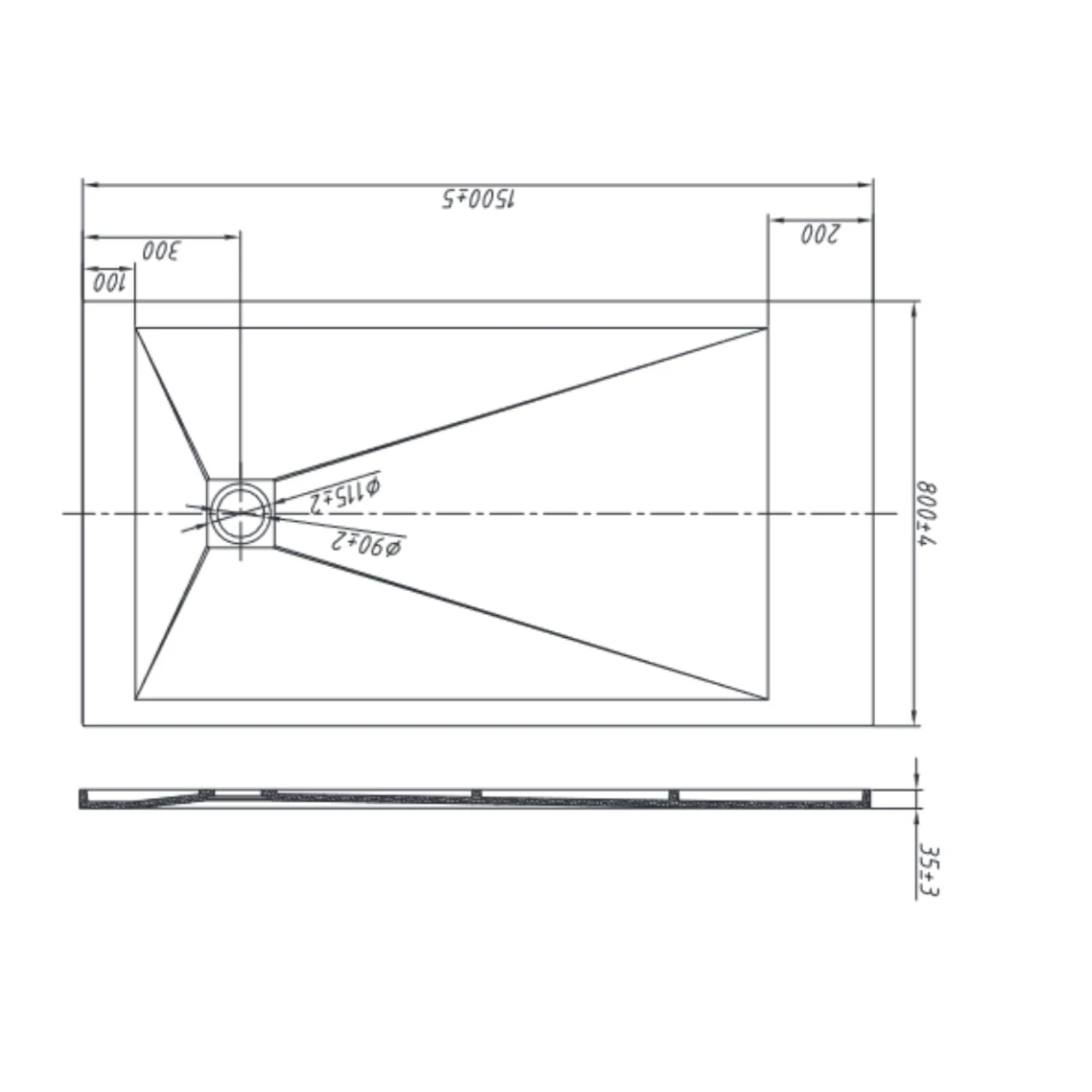 Piatto Doccia 150x80 Cm Antracite Como 7 Piatto Doccia 150x80 Cm Antracite Como - immagine 7
