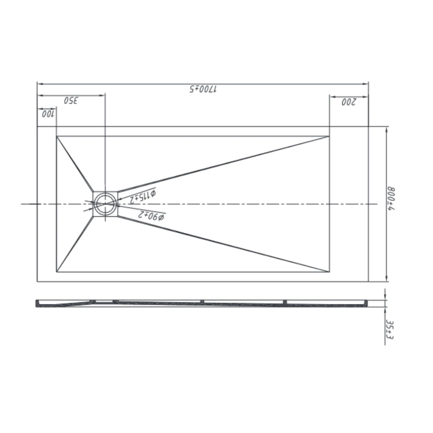 Piatto Doccia 170x80 Cm Antracite Como 6 Piatto Doccia 170x80 Cm Antracite Como - immagine 6