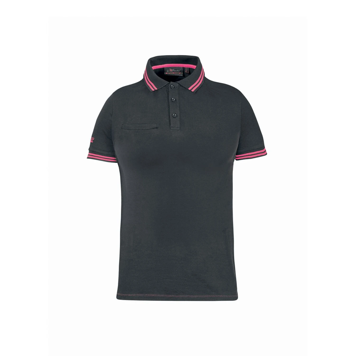 Polo In Cotone U-Power Way Lady Grey Fuxia 1 Polo In Cotone U-Power Way Lady Grey Fuxia
