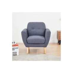 Poltrona In Tessuto Grigio Scuro 84x79x86 H - BURTON