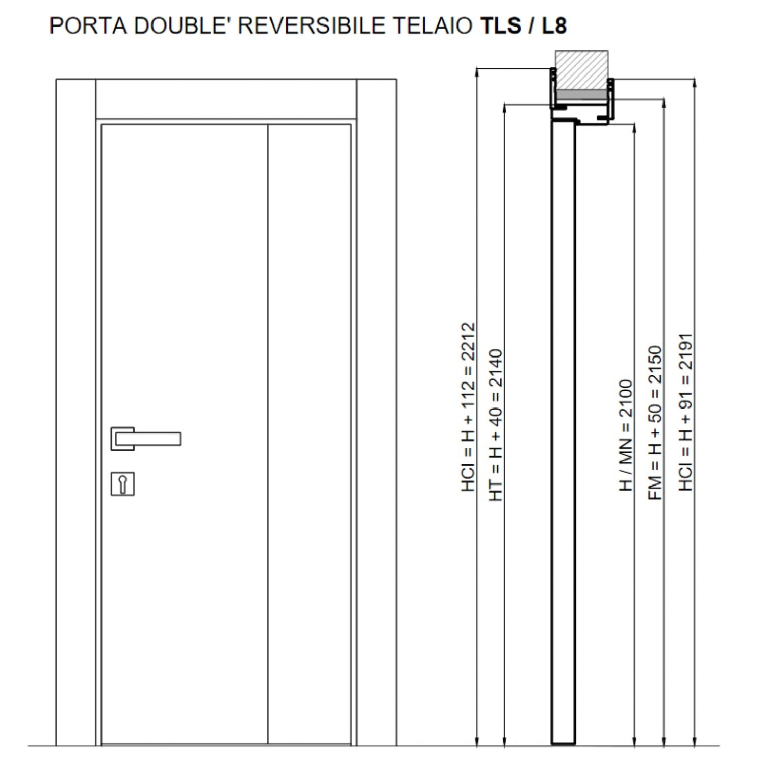 Porta A Libro Doublè Bianca Laccata CL 4 Porta A Libro Doublè Bianca Laccata CL - immagine 4