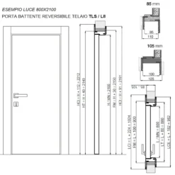 Porta Battente Reversibile Bianca Laccata CL