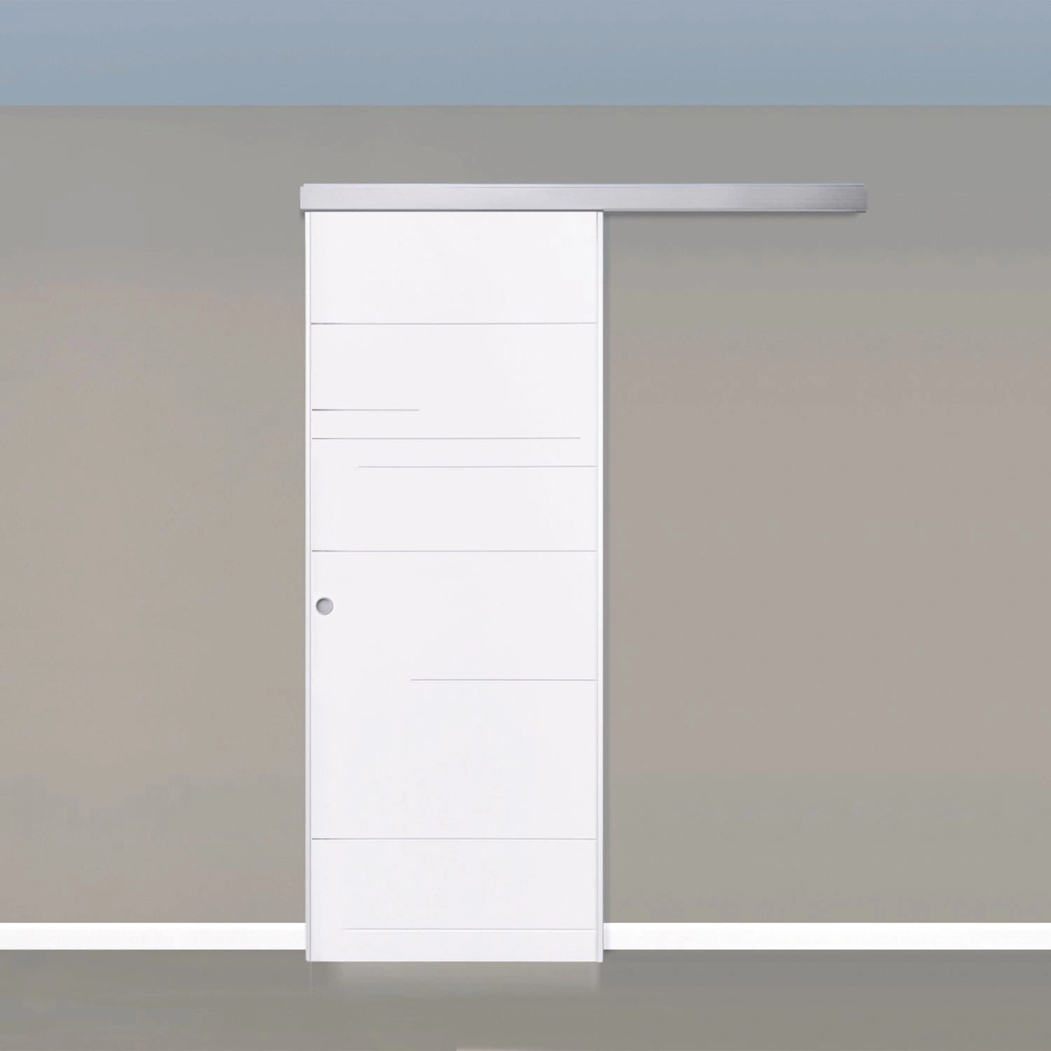 Porta Scorrevole Esterno Muro Bianca Laccata CROSS 1 Porta Scorrevole Esterno Muro Bianca Laccata CROSS