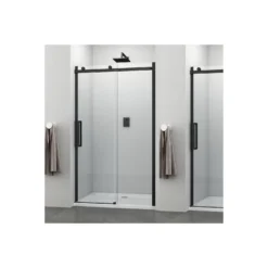 Box Doccia Nero Per Nicchia Due Ante Cristallo 8 Mm BMA901BK -Vendite Ediliamo porta scorrevole nera a due ante cristallo 8 mm aries aquana 2