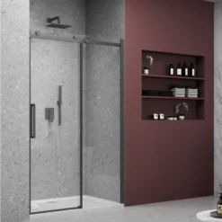 Box Doccia Nero Per Nicchia Due Ante Cristallo 8 Mm BMA901BK