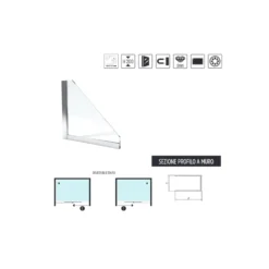 Box Doccia Nero Per Nicchia Due Ante Cristallo 8 Mm BMA901BK -Vendite Ediliamo porta scorrevole nera a due ante cristallo 8 mm aries aquana 4