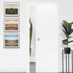 Porta Scorrevole Scrigno Venato Bianco Intonaco 125mm Comfort Prima