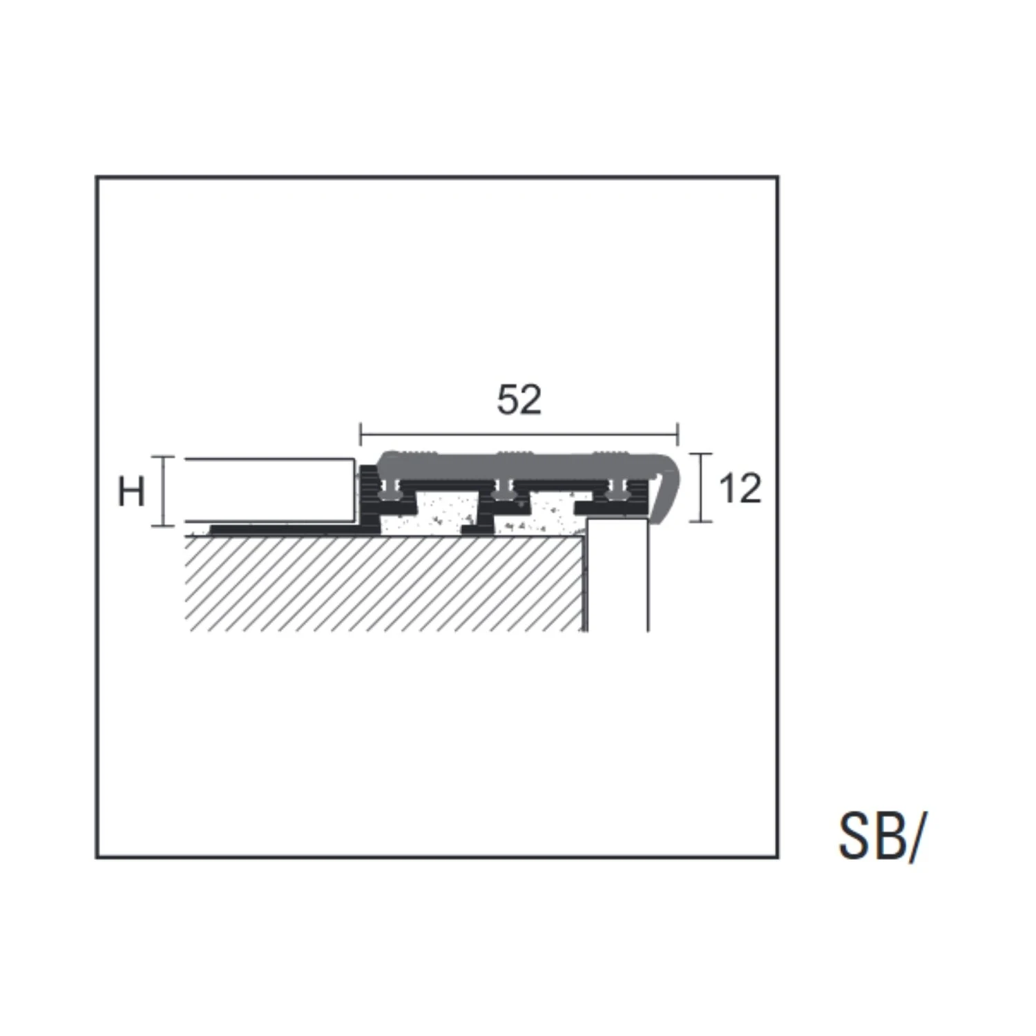 Profilo Per Scale In Alluminio E PVC Grigio Scuro SB Cerfix Prostep 2 Profilo Per Scale In Alluminio E PVC Grigio Scuro SB Cerfix Prostep - immagine 2