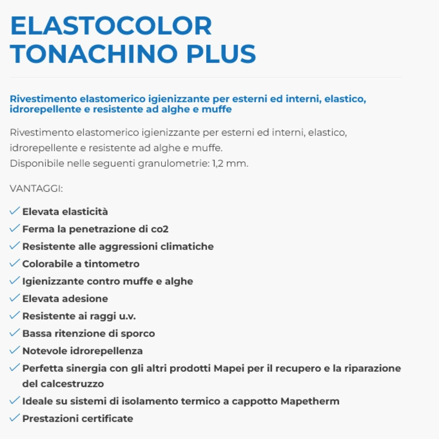 Rivestimento Elastomerico Igienizzante Elastocolor Tonachino Plus Mapei 25Kg 2 Rivestimento Elastomerico Igienizzante Elastocolor Tonachino Plus Mapei 25Kg - immagine 2