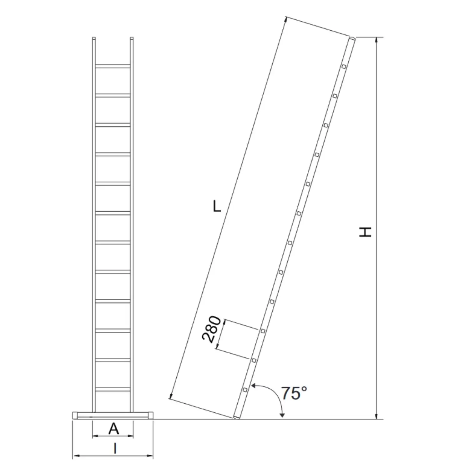 Scala Da Appoggio Professionale 680N Frigerio 2 Scala Da Appoggio Professionale 680N Frigerio - immagine 2