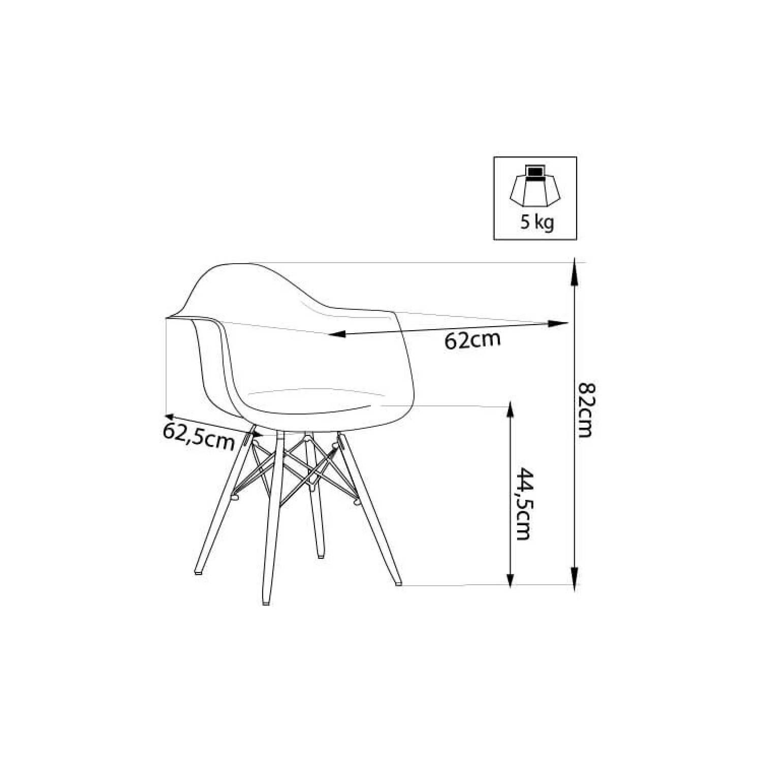 Sedia A Poltroncina In Tessuto Con Gambe In Legno - Moritz 3 Sedia A Poltroncina In Tessuto Con Gambe In Legno - Moritz - immagine 3