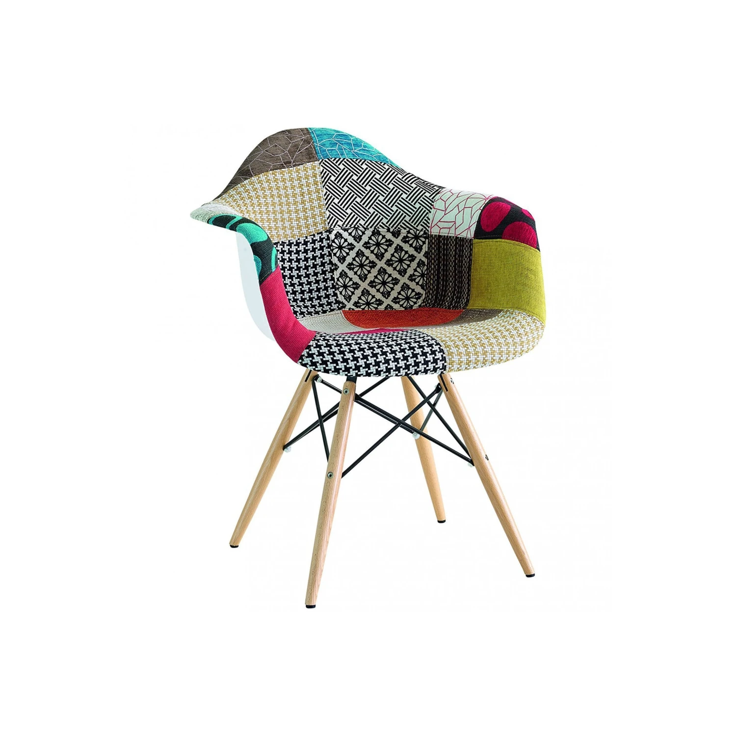 Sedia A Poltroncina In Tessuto Con Gambe In Legno - Moritz 1 Sedia A Poltroncina In Tessuto Con Gambe In Legno - Moritz